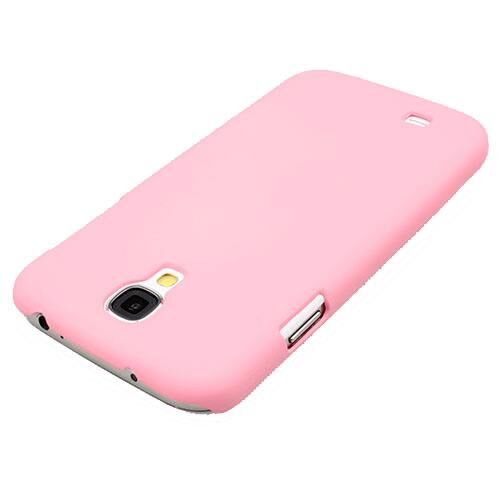 Galaxy S4 i9500 ile Uyumlu Sert Kauçuk Kılıf Pembe Renk