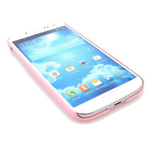 Galaxy S4 i9500 ile Uyumlu Sert Kauçuk Kılıf Pembe Renk