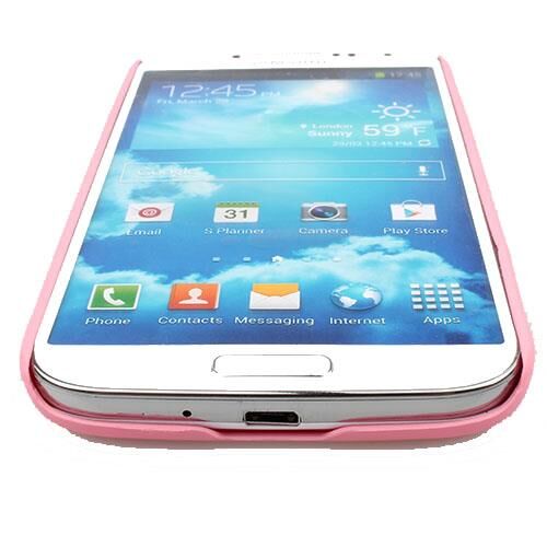 Galaxy S4 i9500 ile Uyumlu Sert Kauçuk Kılıf Pembe Renk