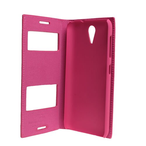 Desire 620 ile Uyumlu Kılıf Pencereli Kapaklı Safir Serisi Pembe