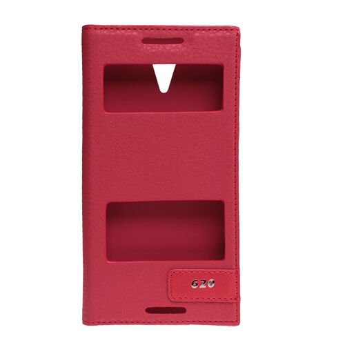 Desire 620 ile Uyumlu Kılıf Pencereli Kapaklı Safir Serisi Kırmızı