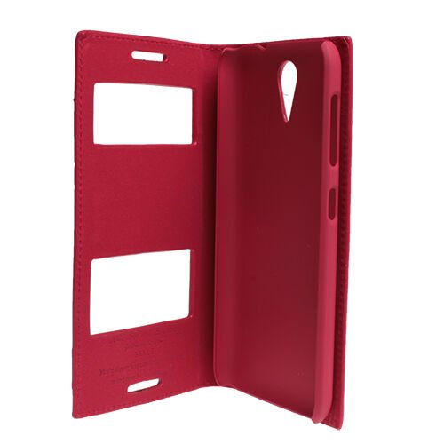 Desire 620 ile Uyumlu Kılıf Pencereli Kapaklı Safir Serisi Kırmızı