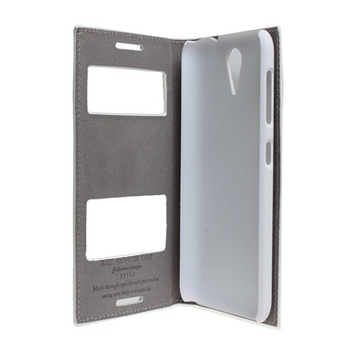 Desire 620 ile Uyumlu Kılıf Pencereli Kapaklı Safir Serisi Beyaz