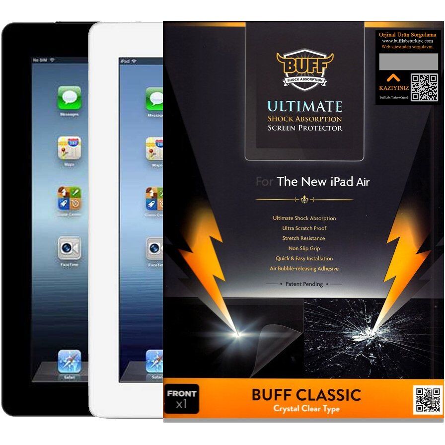 Buff iPad Air/Air 2 ve Pro 9.7 ile Uyumlu Darbe Emici Film