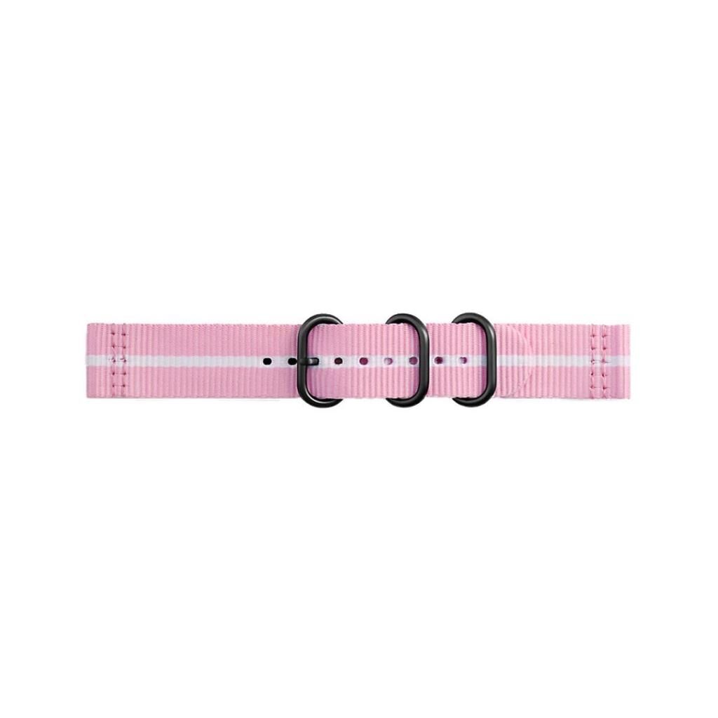 Strap Studio Galaxy Watch 42 mm ve Gear Sport ile Uyumlu Premium Nato Kayış Pembe/Beyaz