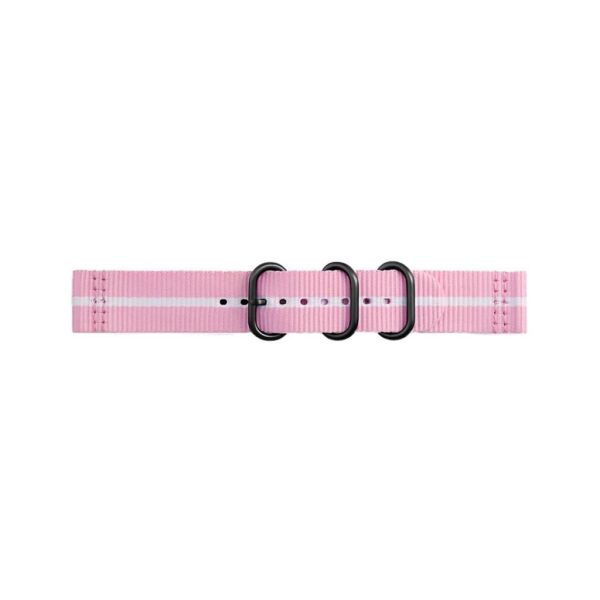 Strap Studio Galaxy Watch 42 mm ve Gear Sport ile Uyumlu Premium Nato Kayış Pembe/Beyaz