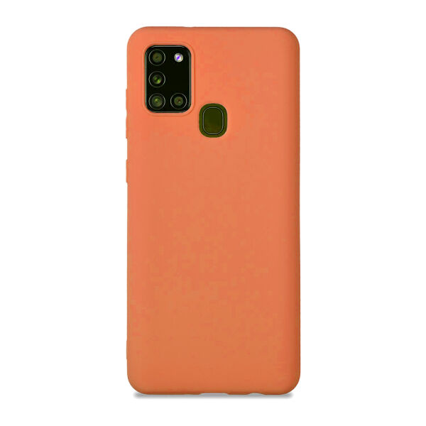 Galaxy A21S ile Uyumlu Cappy Silikon Kılıf Turuncu