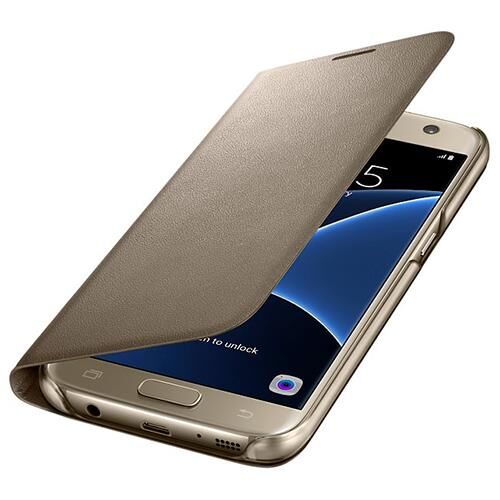 Galaxy S7 ile Uyumlu LED View Fonksiyonel Kılıf Altın EF-NG930PFEGWW