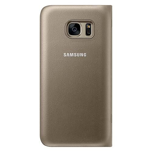 Galaxy S7 ile Uyumlu LED View Fonksiyonel Kılıf Altın EF-NG930PFEGWW