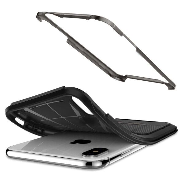 Spigen iPhone XS/X ile Uyumlu Kılıf Hybrid NX Gunmetal