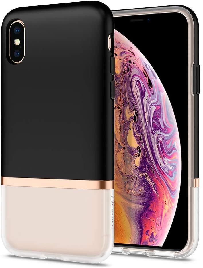 Spigen iPhone XS/X ile Uyumlu Kılıf La Manon Jupe Milk Black