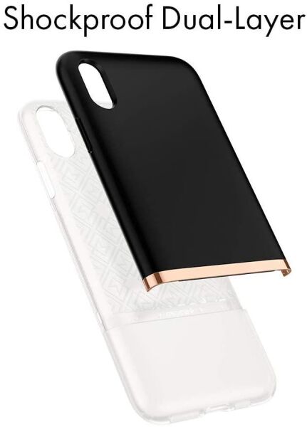 Spigen iPhone XS/X ile Uyumlu Kılıf La Manon Jupe Milk Black