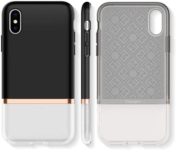Spigen iPhone XS/X ile Uyumlu Kılıf La Manon Jupe Milk Black