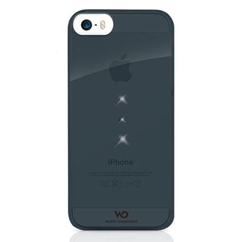 White Diamonds iPhone SE/5S/5 ile Uyumlu Swarovski Trinity Desenli Kılıf Siyah (Out)