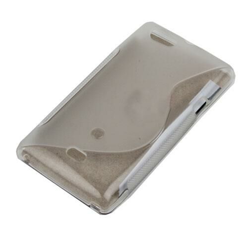 Xperia Miro ile Uyumlu Şeffaf Silikon Kılıf Beyaz Renk