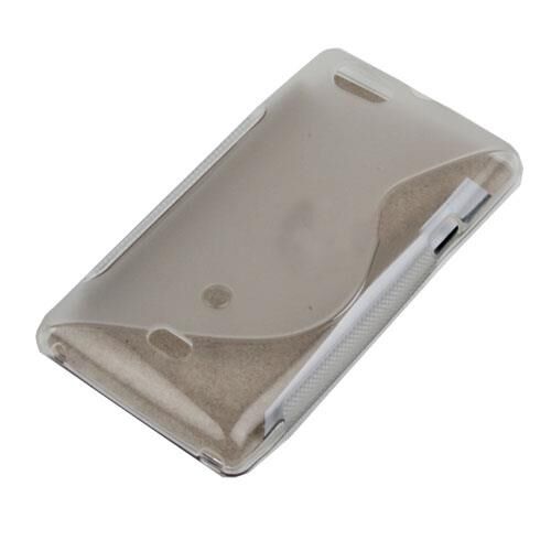 Xperia Miro ile Uyumlu Şeffaf Silikon Kılıf Beyaz Renk