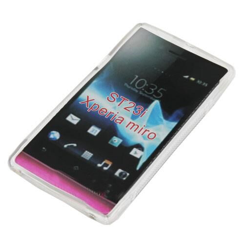 Xperia Miro ile Uyumlu Şeffaf Silikon Kılıf Beyaz Renk