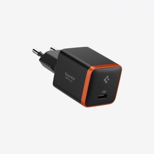 Spigen 30W USB-C Mini Adaptör - Samsung PPS Destekli Hızlı Şarj Aleti iPhone & Android & iPad & MacBook Type-C EE301 Black