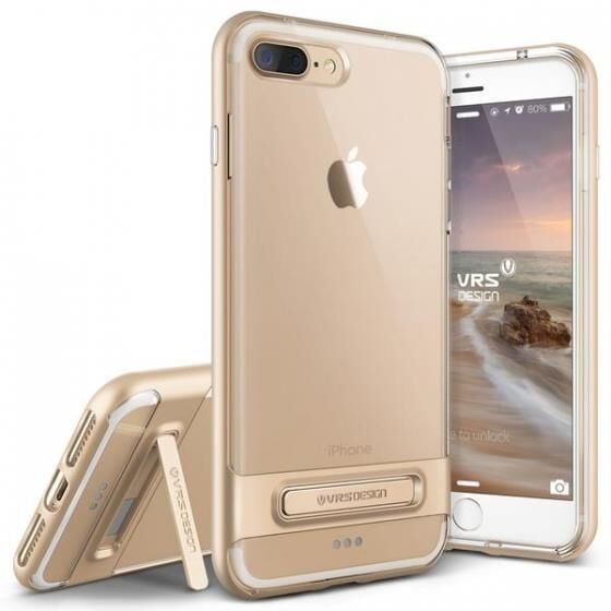 VRS Design iPhone 8 Plus / 7 Plus ile Uyumlu Crystal Bumper Kılıf Shine Gold