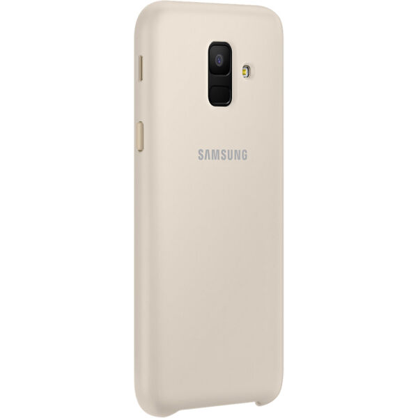 Galaxy A6 2018 ile Uyumlu Dual Layer Sert Kılıf Altın