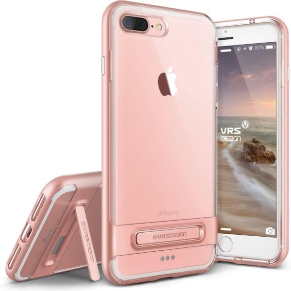 VRS Design iPhone 8/7 ile Uyumlu Crystal Bumper Kılıf Rose Gold