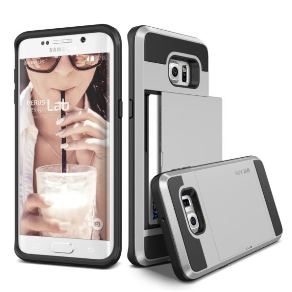 Verus Galaxy S6 Edge Plus ile Uyumlu Damda Slide Kılıf Light Silver