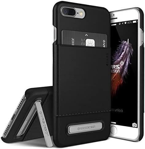 VRS Design iPhone 8 Plus / 7 Plus ile Uyumlu Simpli Leather Kılıf Phantom Black