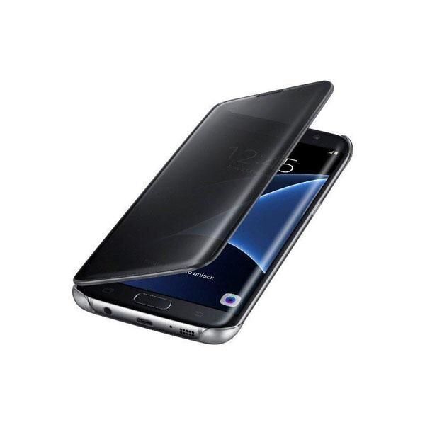Galaxy S7 Edge ile Uyumlu Clear View Cover Fonksiyonel Kılıf (Siyah) EF-ZG935CBEGWW (Out)
