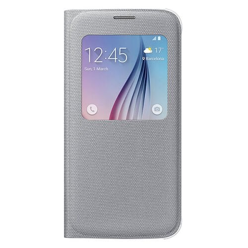 Galaxy S6 ile Uyumlu S View Cover (Tekstil) Gri EF-CG920BSEGWW (Out)