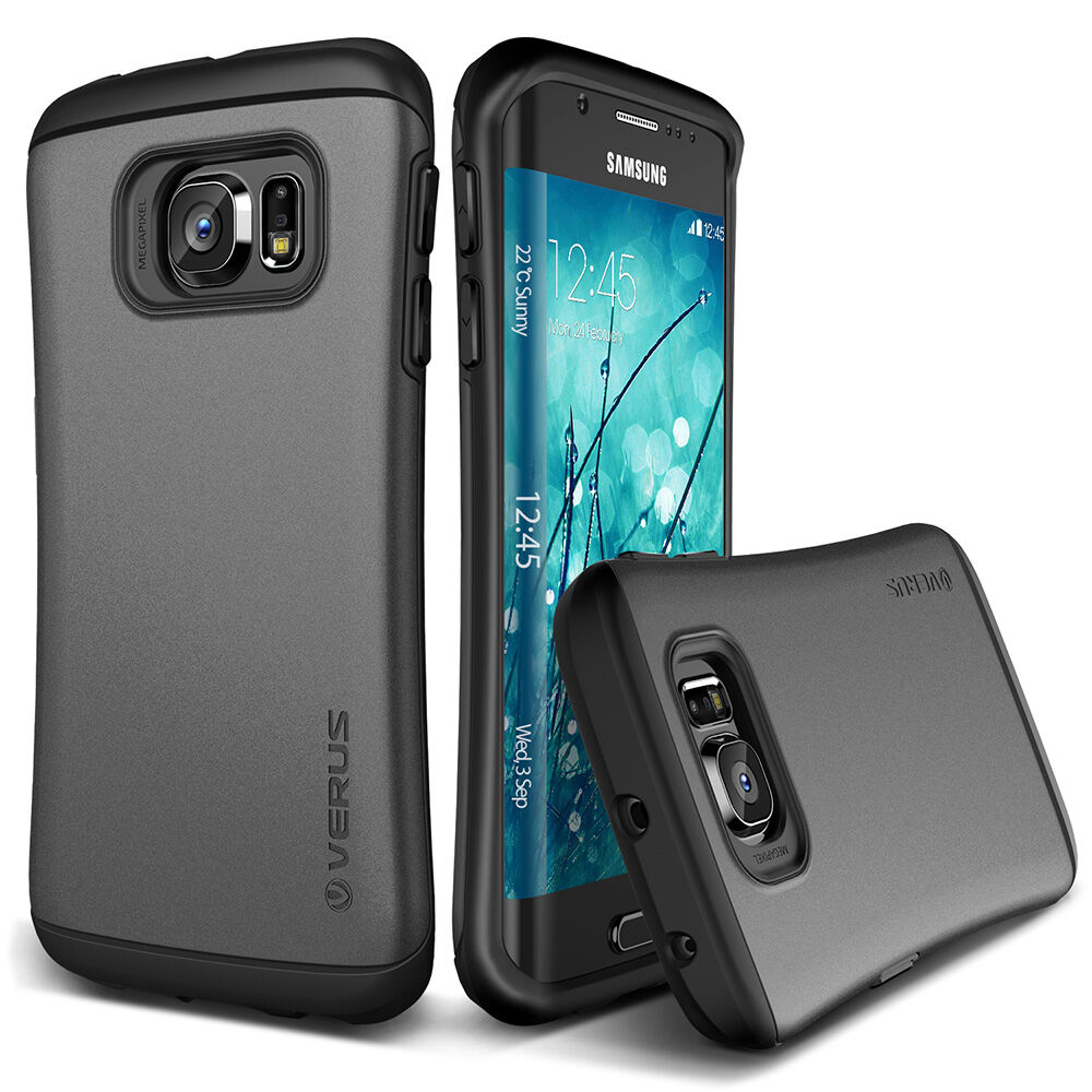 Verus Galaxy S6 Edge ile Uyumlu Thor Kılıf HARD DROP Steel Silver