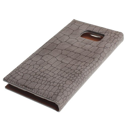 Galaxy S6 ile Uyumlu Kılıf Rock Serisi Kapaklı Gri