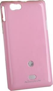 Nillkin Xperia Miro ile Uyumlu Parlak Sert Kauçuk Kılıf Pembe
