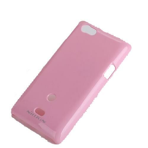 Nillkin Xperia Miro ile Uyumlu Parlak Sert Kauçuk Kılıf Pembe