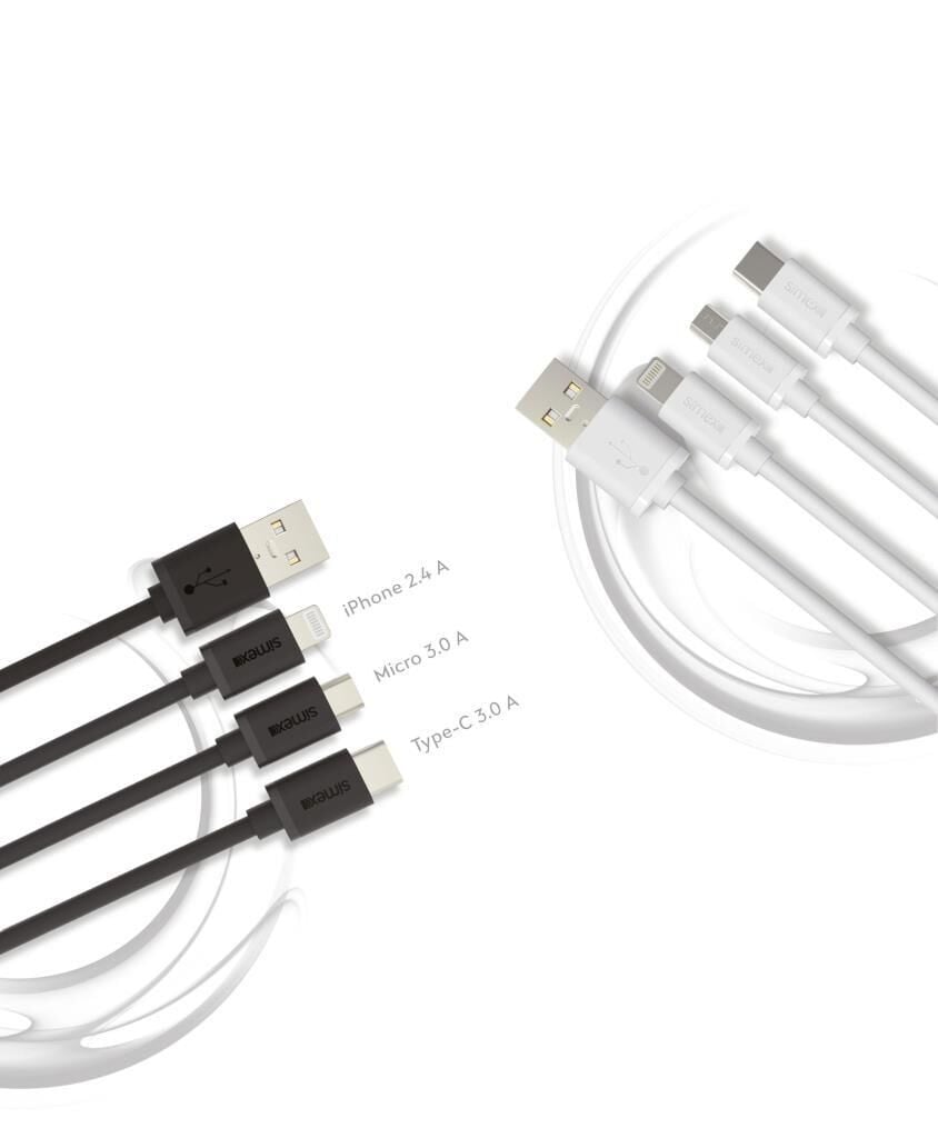 Simex Universal Type C Stream Data Kablosu SPK-02 Siyah 1.2mt