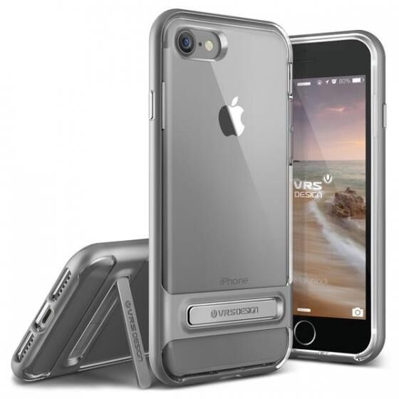 VRS Design iPhone 8/7 ile Uyumlu Crystal Bumper Kılıf Steel Silver