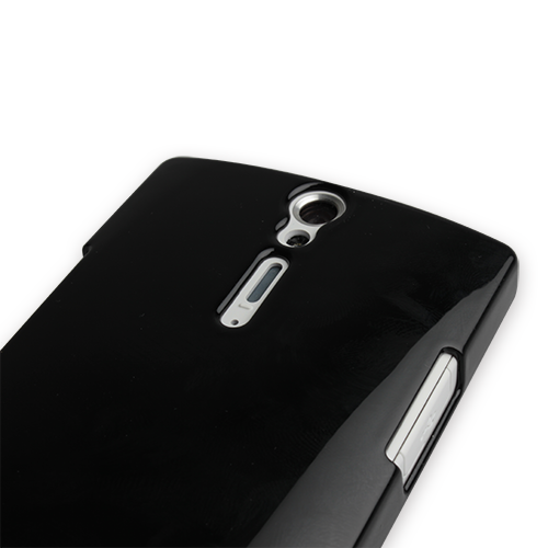 Nillkin Xperia S ile Uyumlu Parlak Sert Kauçuk Kılıf Siyah Renk