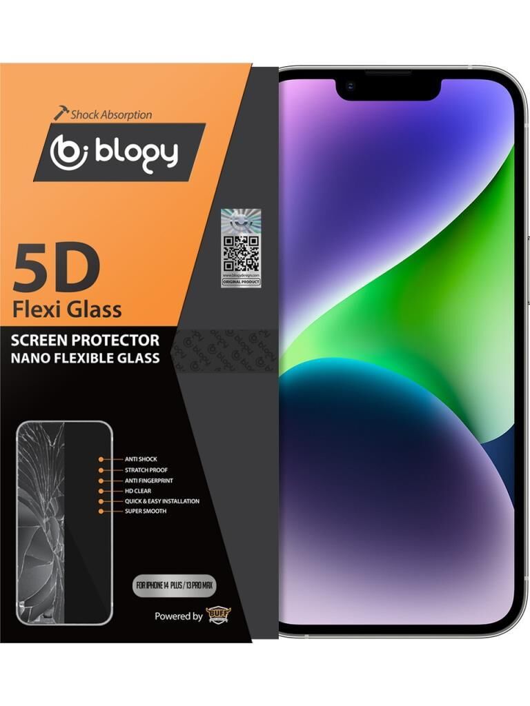 Blogy iPhone 14 Plus ile Uyumlu Flexi 5D Ekran Koruyucu