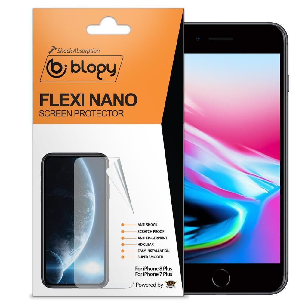 Blogy iPhone 8 Plus / 7 Plus ile Uyumlu Flexi Nano Ekran Koruyucu