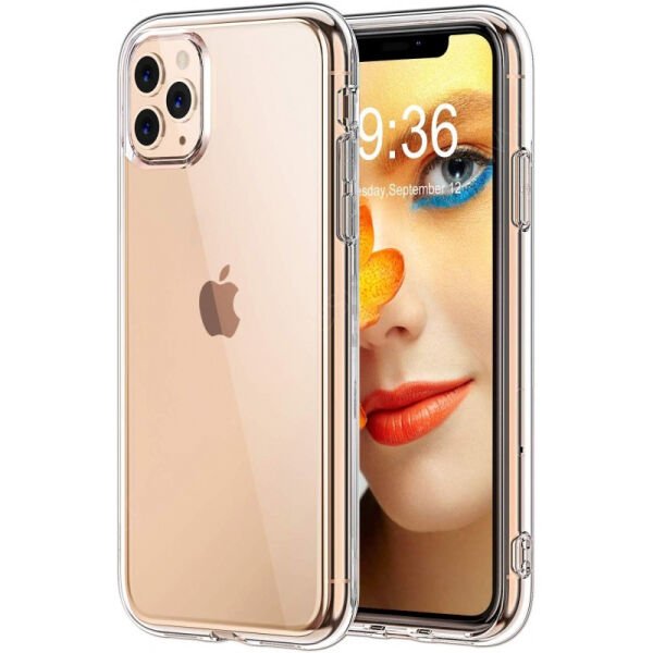 iPhone 11 Pro Max ile Uyumlu Tıpalı Şeffaf Silikon Kılıf Şeffaf