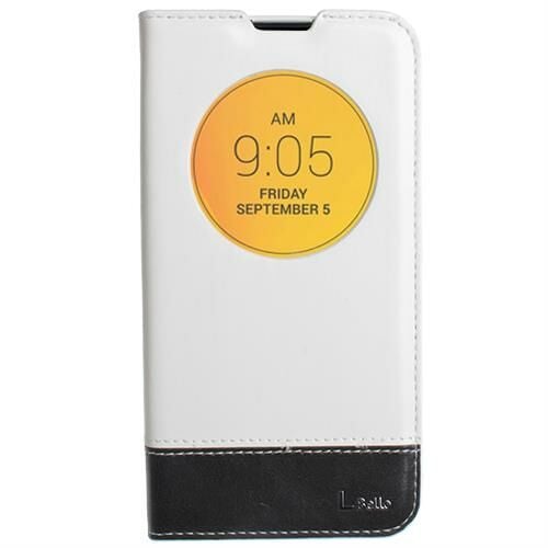 L Bello ile Uyumlu Kılıf Pencereli Model Kapaklı Beyaz