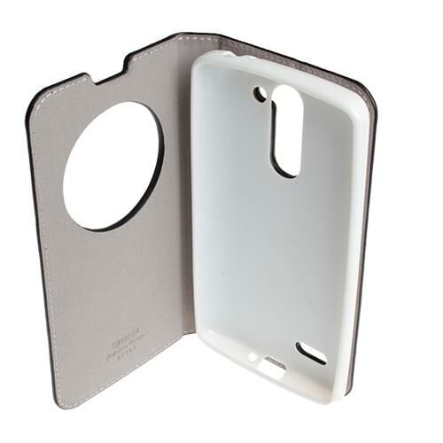 L Bello ile Uyumlu Kılıf Pencereli Model Kapaklı Beyaz