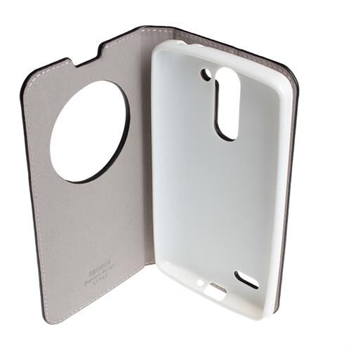 L Bello ile Uyumlu Kılıf Pencereli Model Kapaklı Beyaz