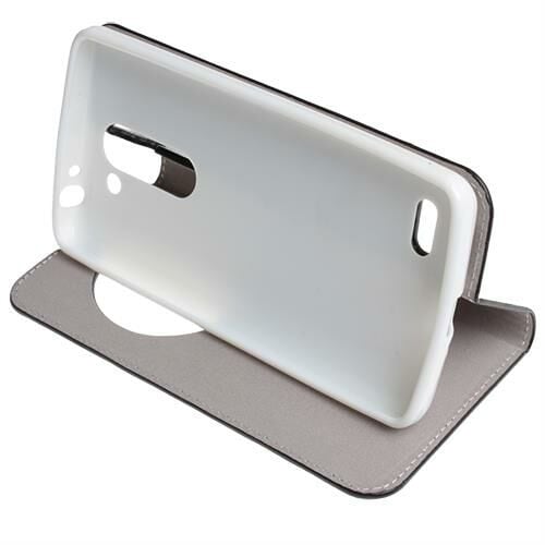 L Bello ile Uyumlu Kılıf Pencereli Model Kapaklı Beyaz