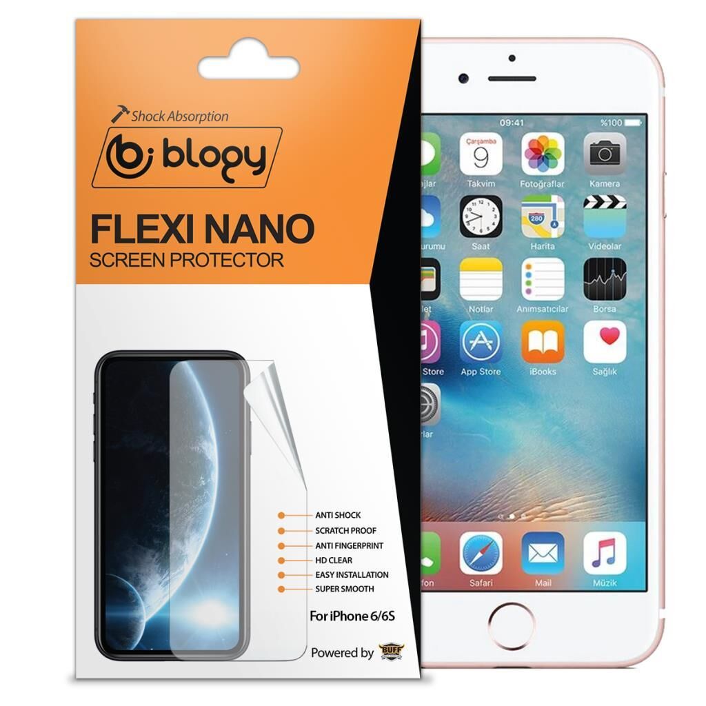 Blogy iPhone 6/ 6S ile Uyumlu Flexi Nano Ekran Koruyucu