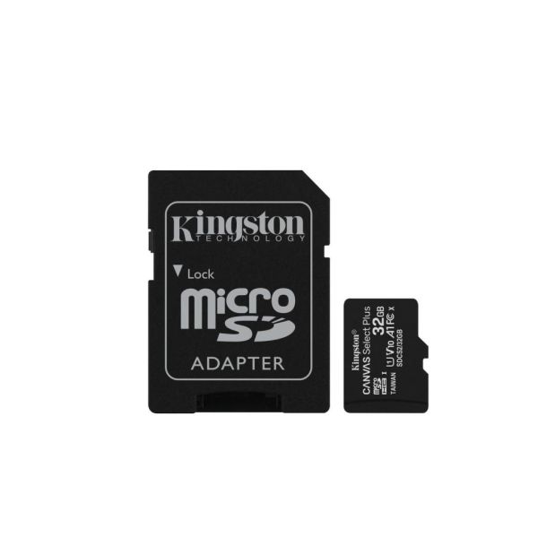 Kingston 32GB microSDHC Canvas Select Plus 100R A1 C10 Card + Adapter 32GB/SDCS2