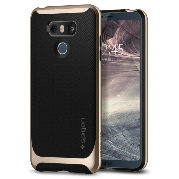 Spigen G6 ile Uyumlu Kılıf Neo Hybrid Herringbone Champagne Gold