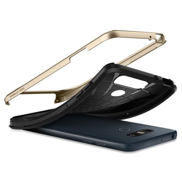 Spigen G6 ile Uyumlu Kılıf Neo Hybrid Herringbone Champagne Gold