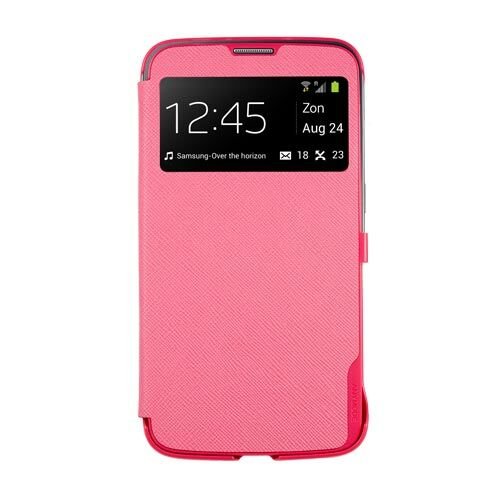 Anymode i9200 Galaxy Mega 6.3 ile Uyumlu View Case Pencereli Kılıf Pembe