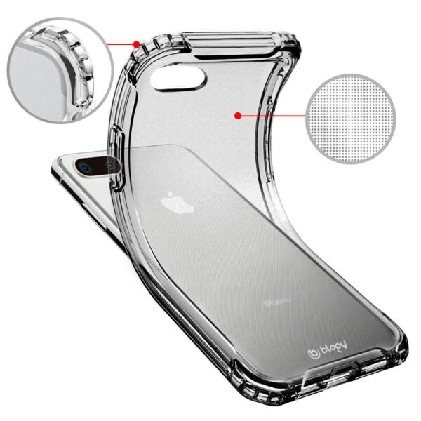 Blogy iPhone 8 Plus / 7 Plus ile Uyumlu Crystal Fit Kılıf Smoke Black