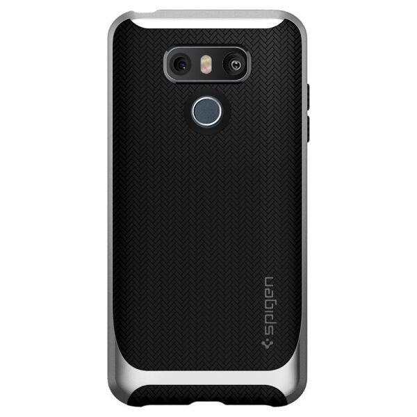 Spigen G6 ile Uyumlu Kılıf Neo Hybrid Herringbone Satin Silver